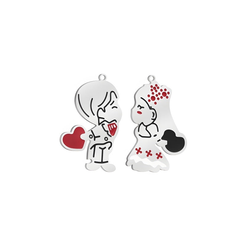 Customized couple puzzle heart-shaped keychain - a must-have for couples