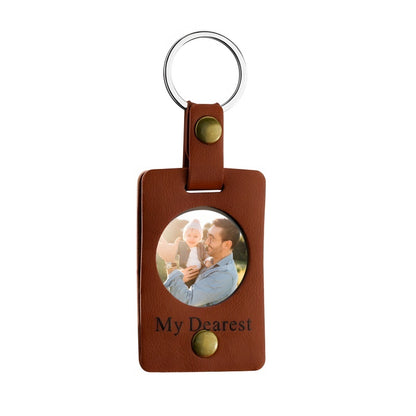 Customized photo heart keychain - "Your love, frozen in time."