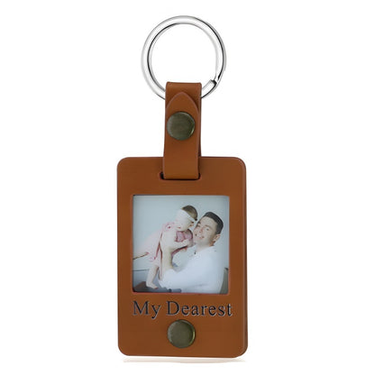 Customized photo heart keychain - "Your love, frozen in time."