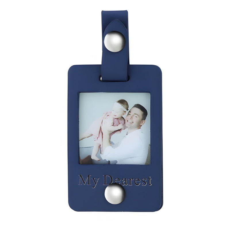 Customized photo heart keychain - "Your love, frozen in time."