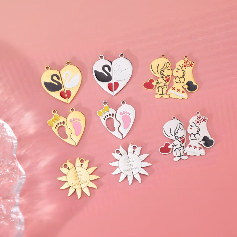 Customized couple puzzle heart-shaped keychain - a must-have for couples