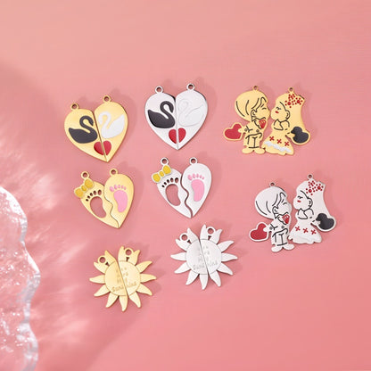 Customized couple puzzle heart-shaped keychain - a must-have for couples