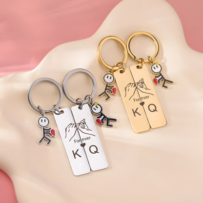 Customized couple puzzle heart-shaped keychain - a must-have for couples