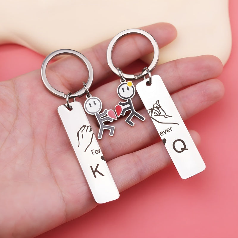 Customized couple puzzle heart-shaped keychain - a must-have for couples