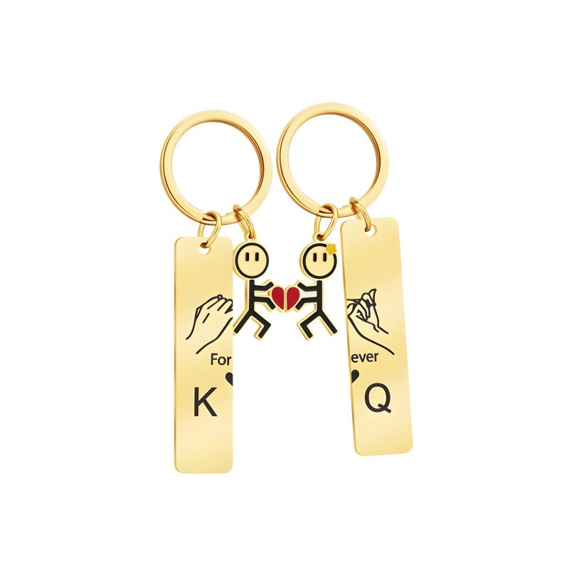 Customized couple puzzle heart-shaped keychain - a must-have for couples