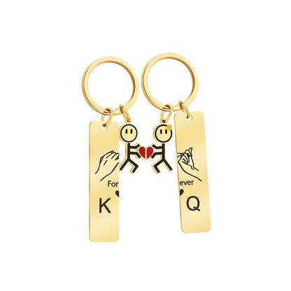 Customized couple puzzle heart-shaped keychain - a must-have for couples