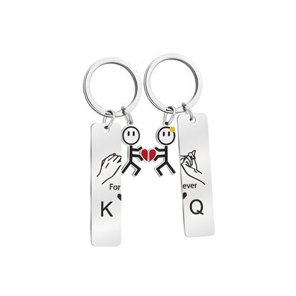 Customized couple puzzle heart-shaped keychain - a must-have for couples