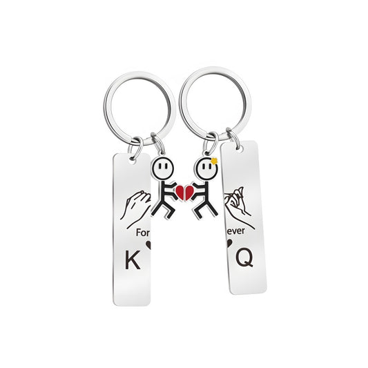 Customized couple puzzle heart-shaped keychain - a must-have for couples