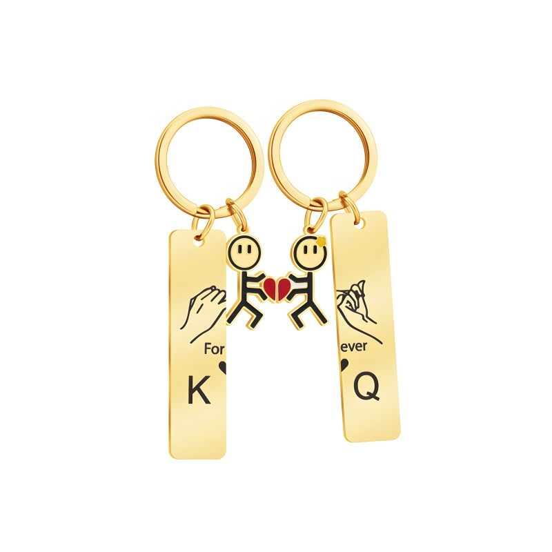 Customized couple puzzle heart-shaped keychain - a must-have for couples